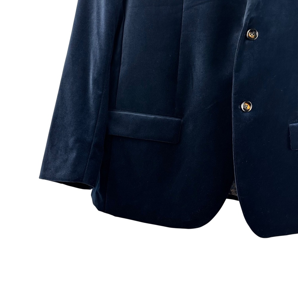 Murano Mens Navy Blue Cotton Velvet Slim Fit Blazer Sport Coat 44R Formal Jacket - Picture 9 of 12